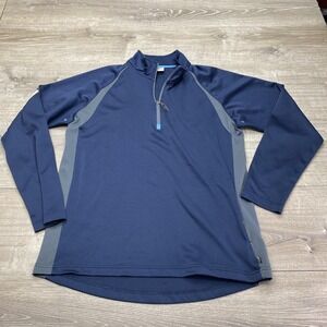 Alo Sweatshirt Mens Large Blue 1/4 Zip CoolFit Pullover‎ Running Top Lightweight